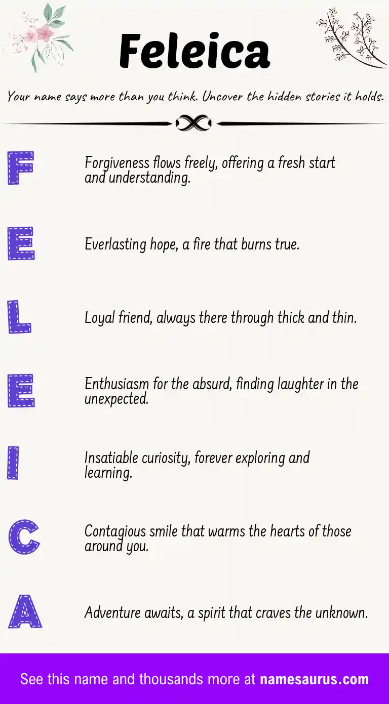 Acrostic poem about Feleica.