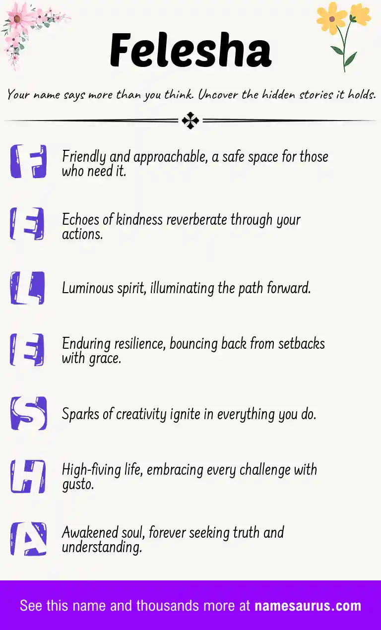 Acrostic poem about Felesha.