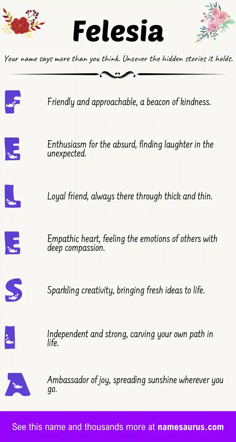 Acrostic poem about Felesia.