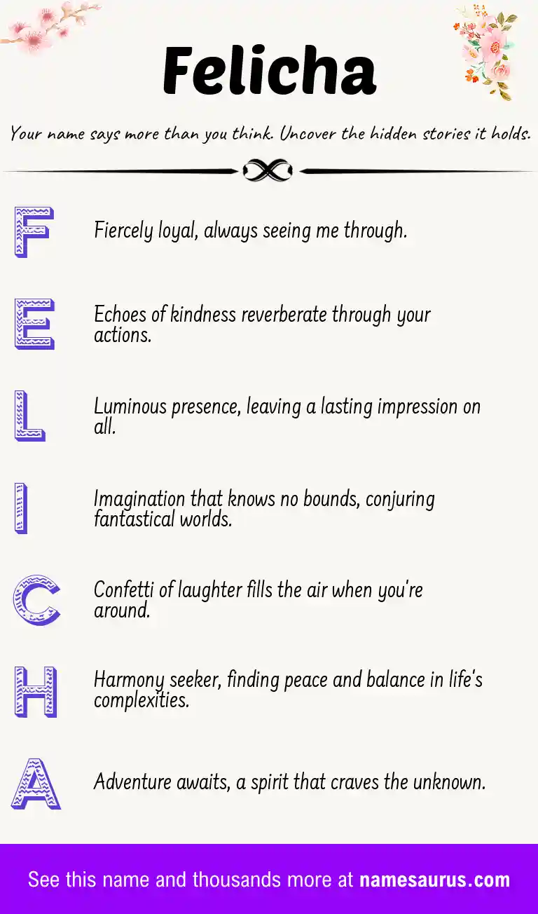 Acrostic poem about Felicha.