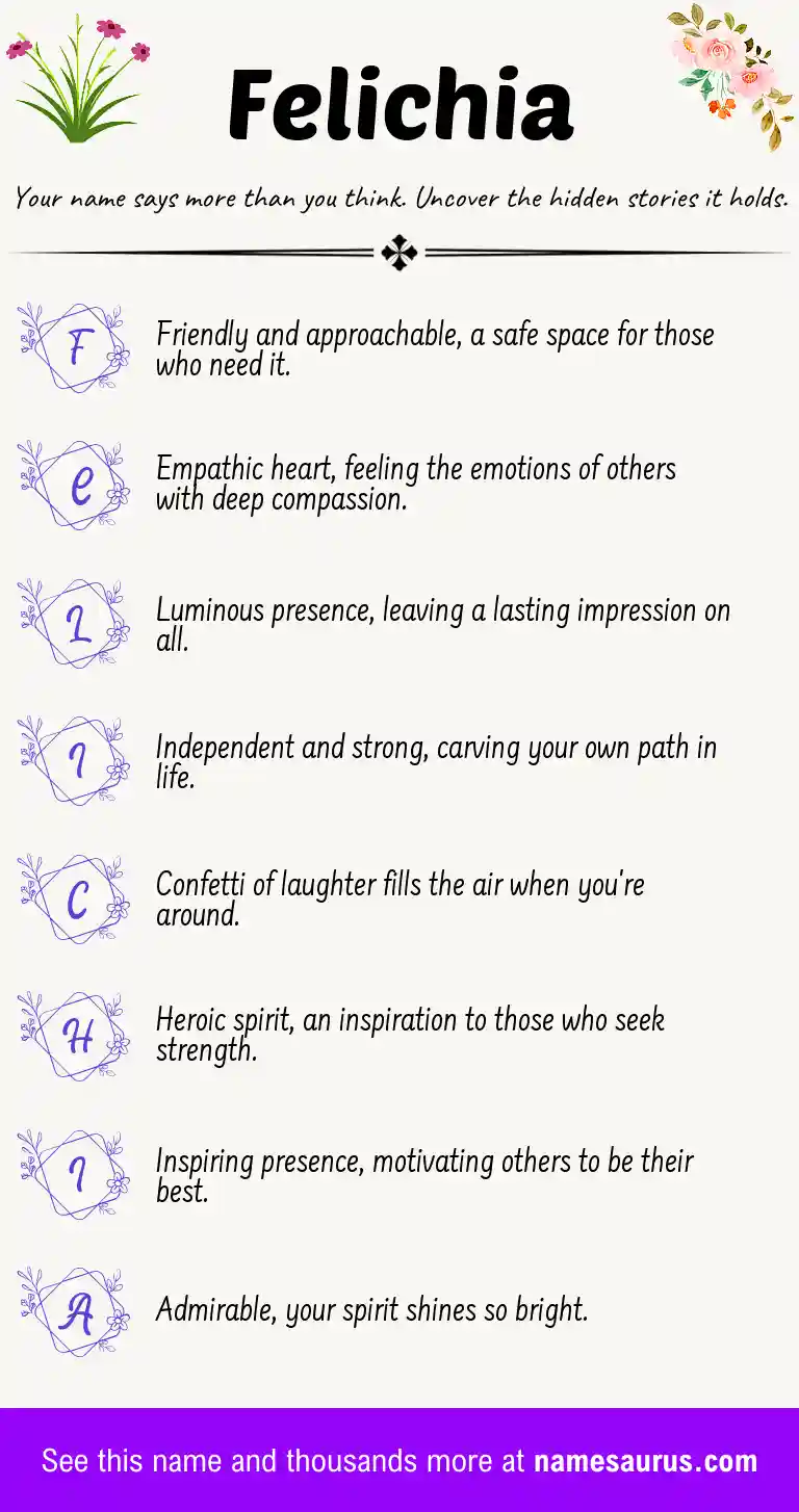 Acrostic poem about Felichia.