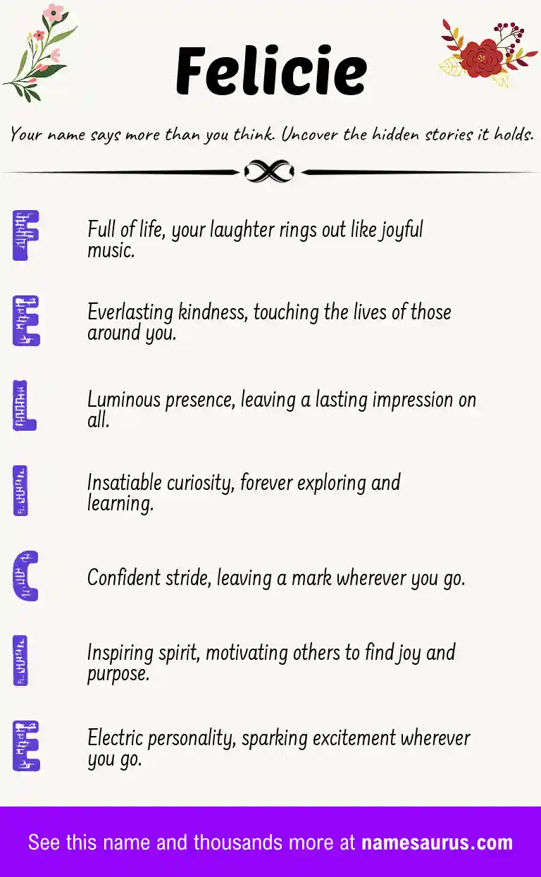 Acrostic poem about Felicie.