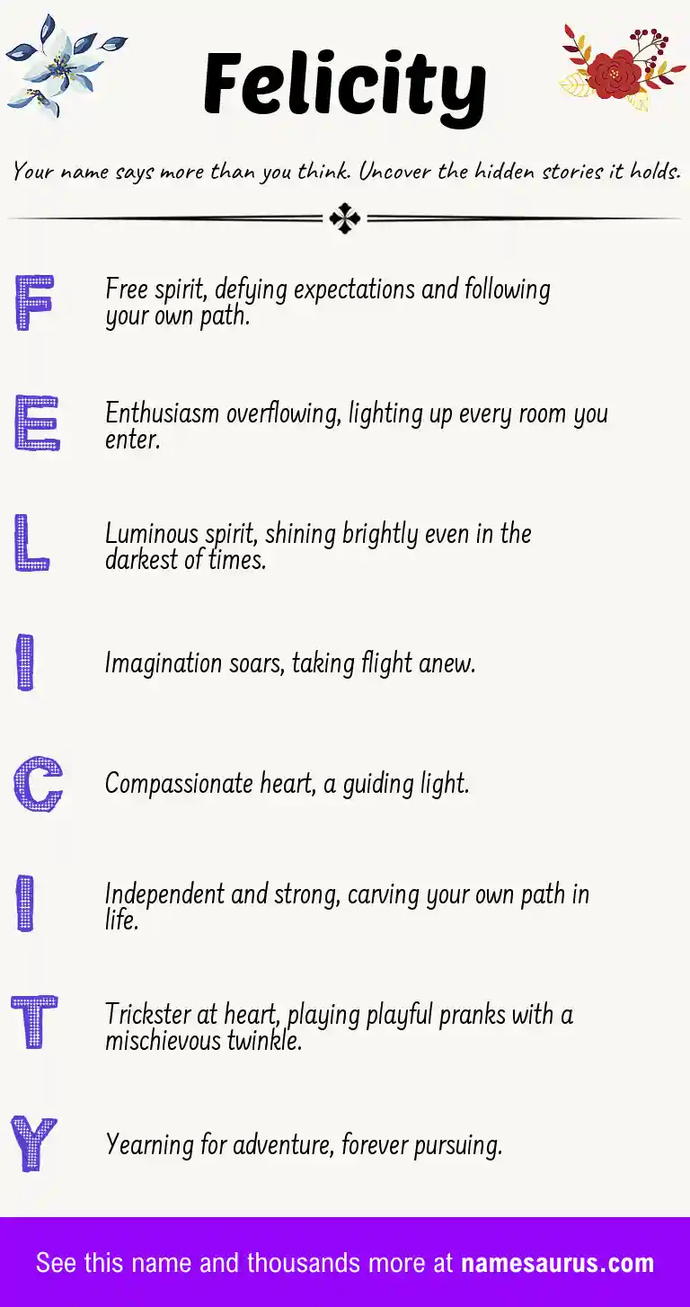 Acrostic poem about Felicity.