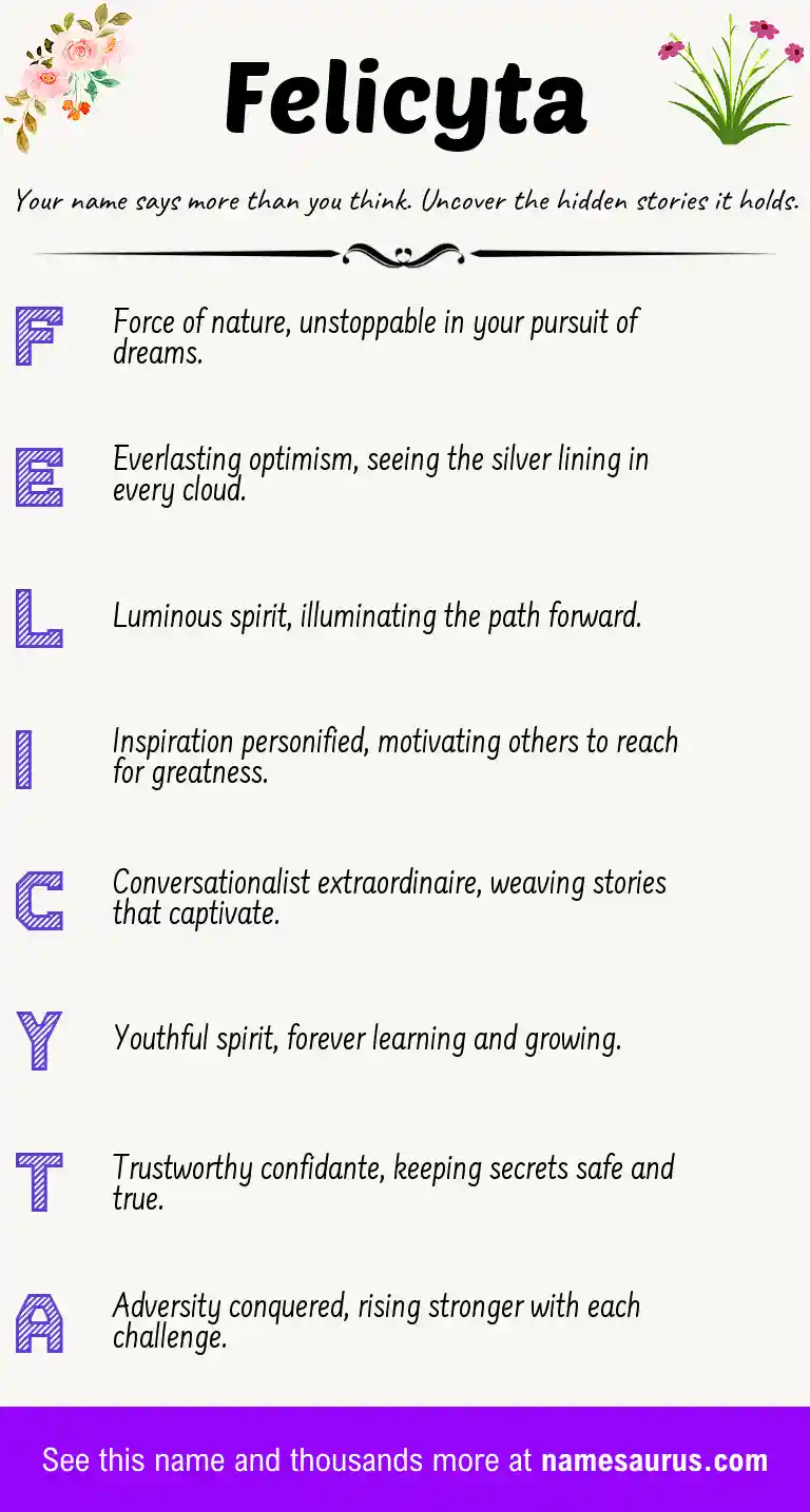 Acrostic poem about Felicyta.