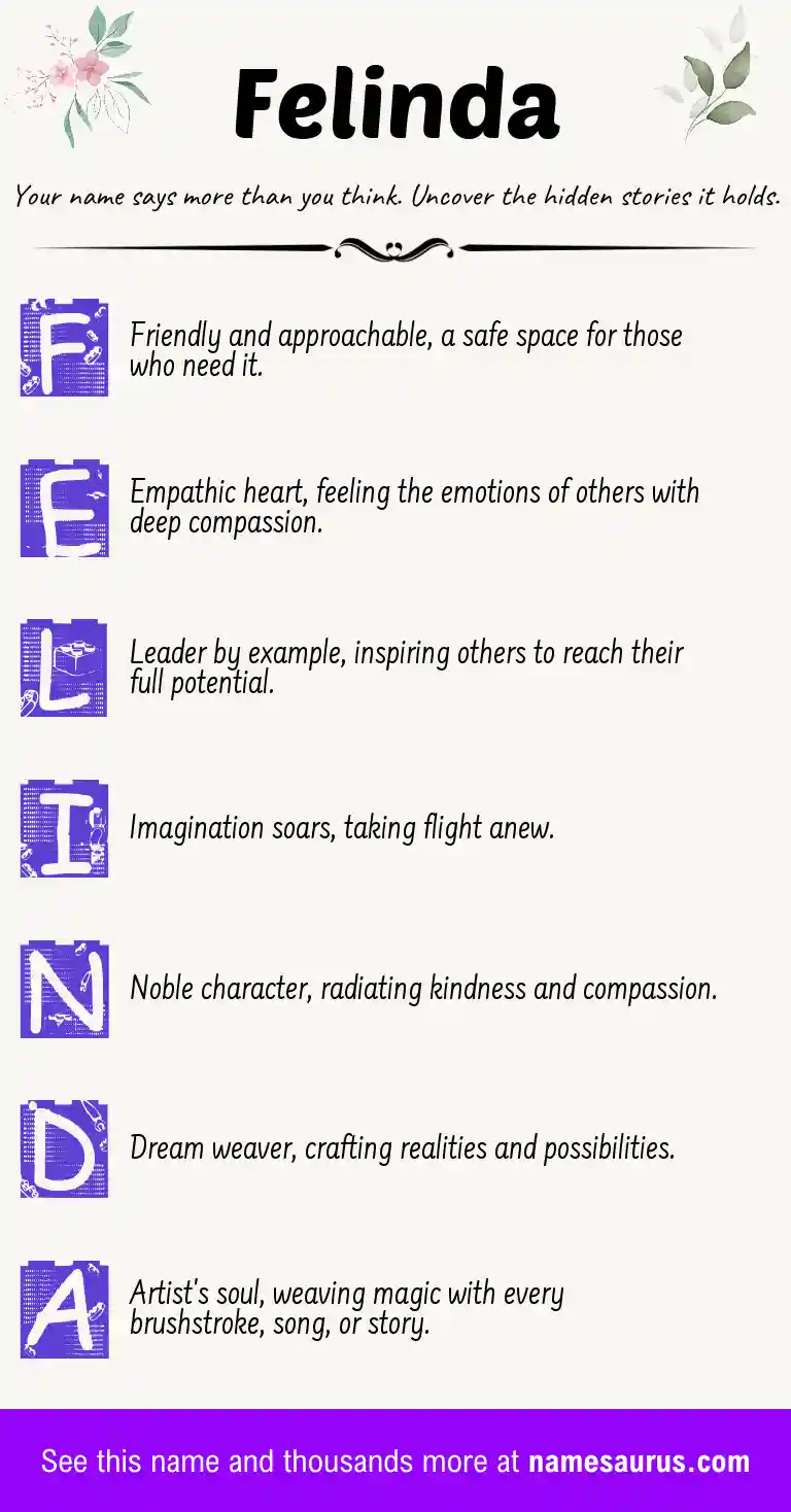 Acrostic poem about Felinda.