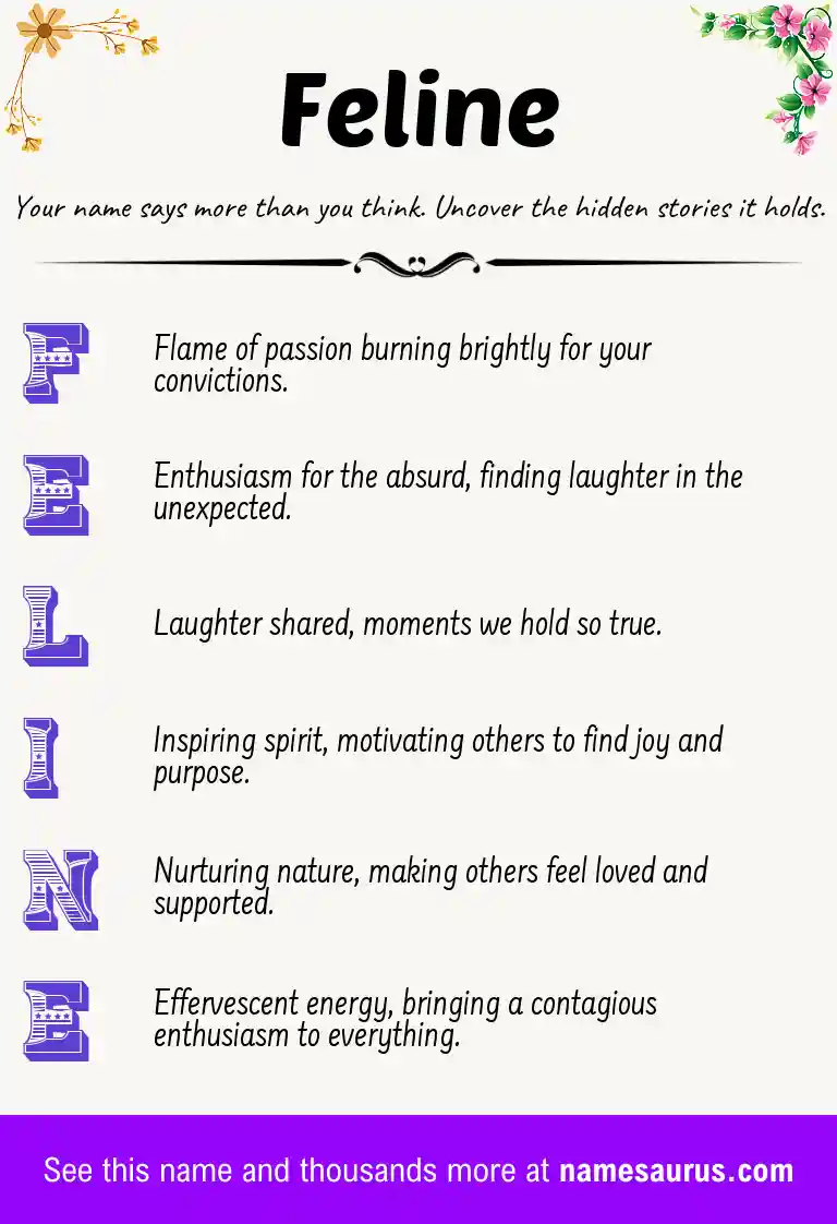 Acrostic poem about Feline.