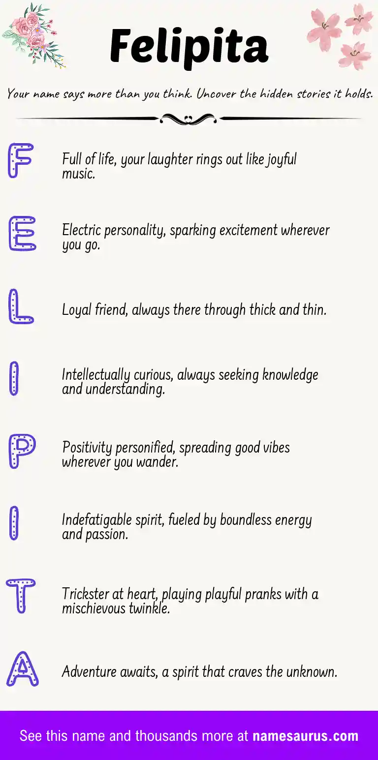 Acrostic poem about Felipita.
