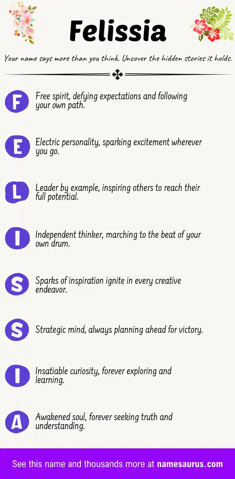 Acrostic poem about Felissia.