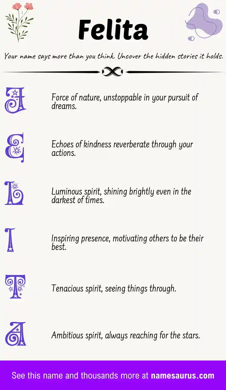 Acrostic poem about Felita.