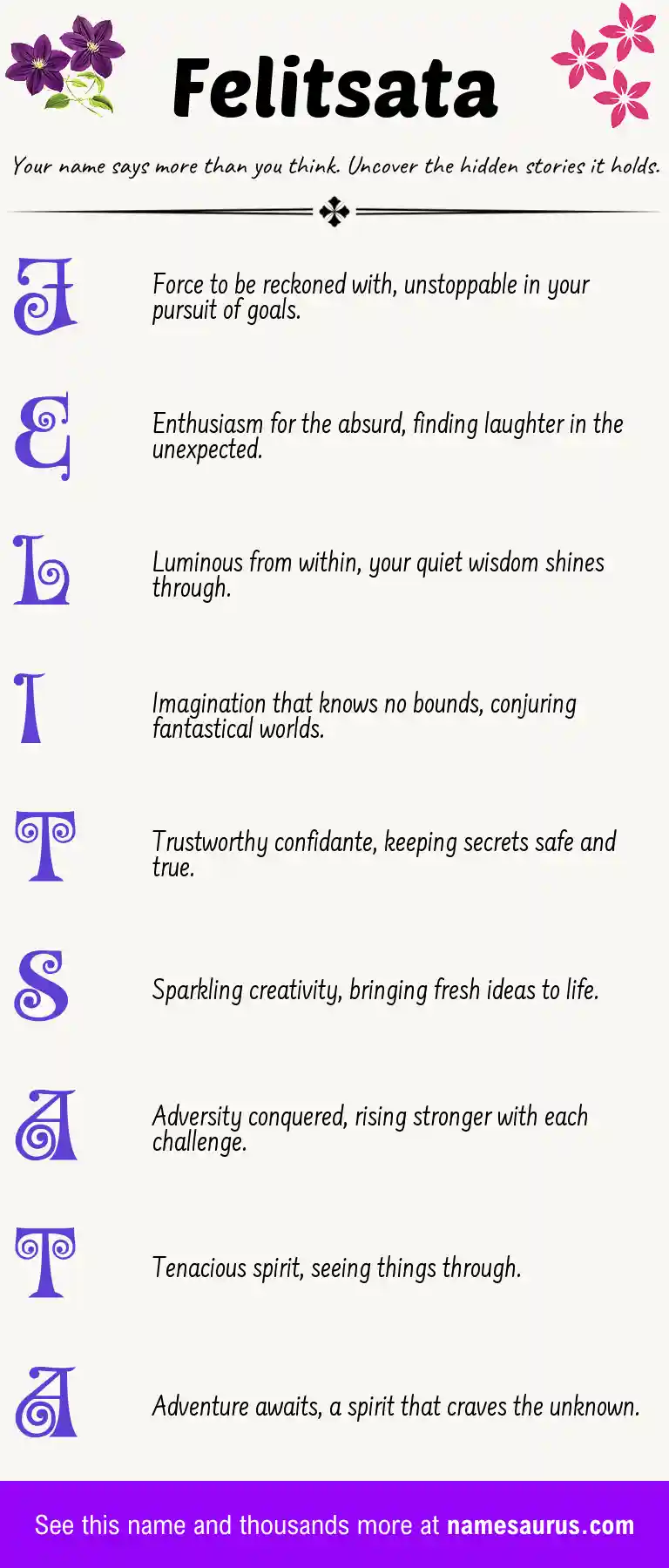 Acrostic poem about Felitsata.