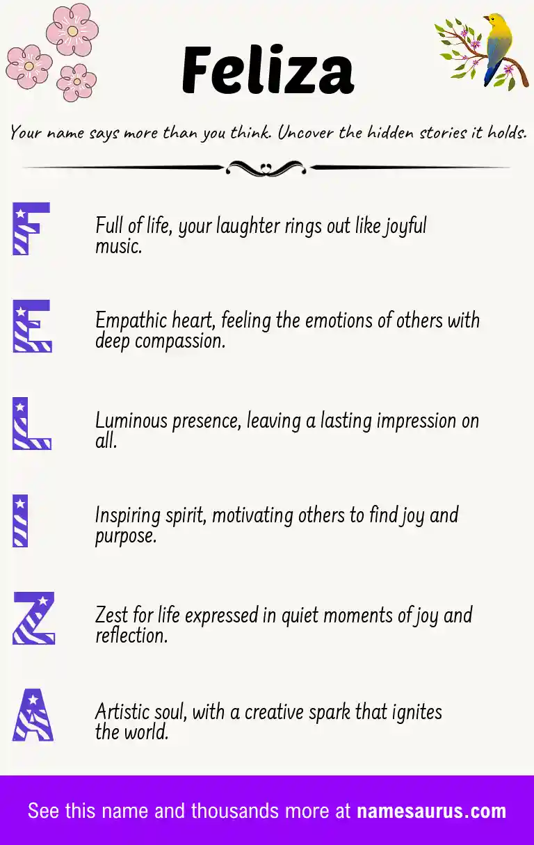 Acrostic poem about Feliza.