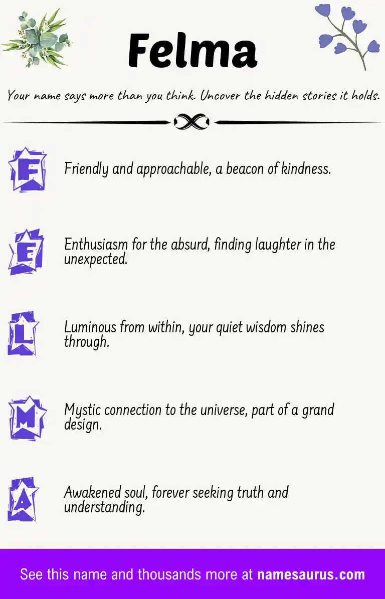 Acrostic poem about Felma.