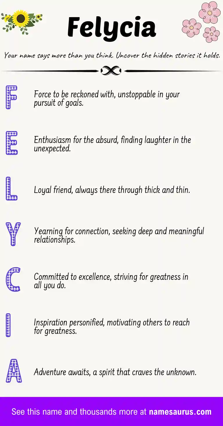 Acrostic poem about Felycia.