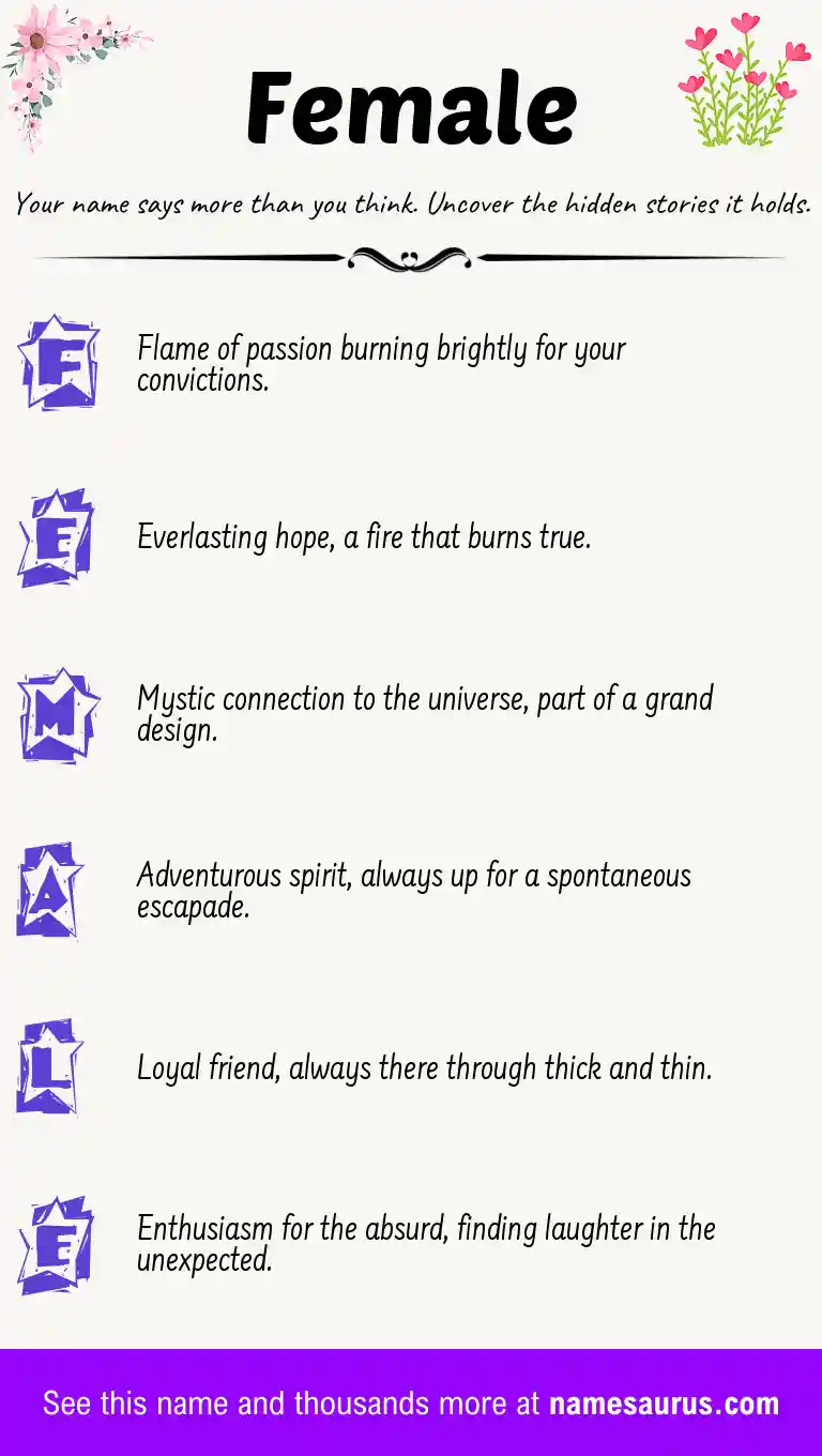 Acrostic poem about Female.