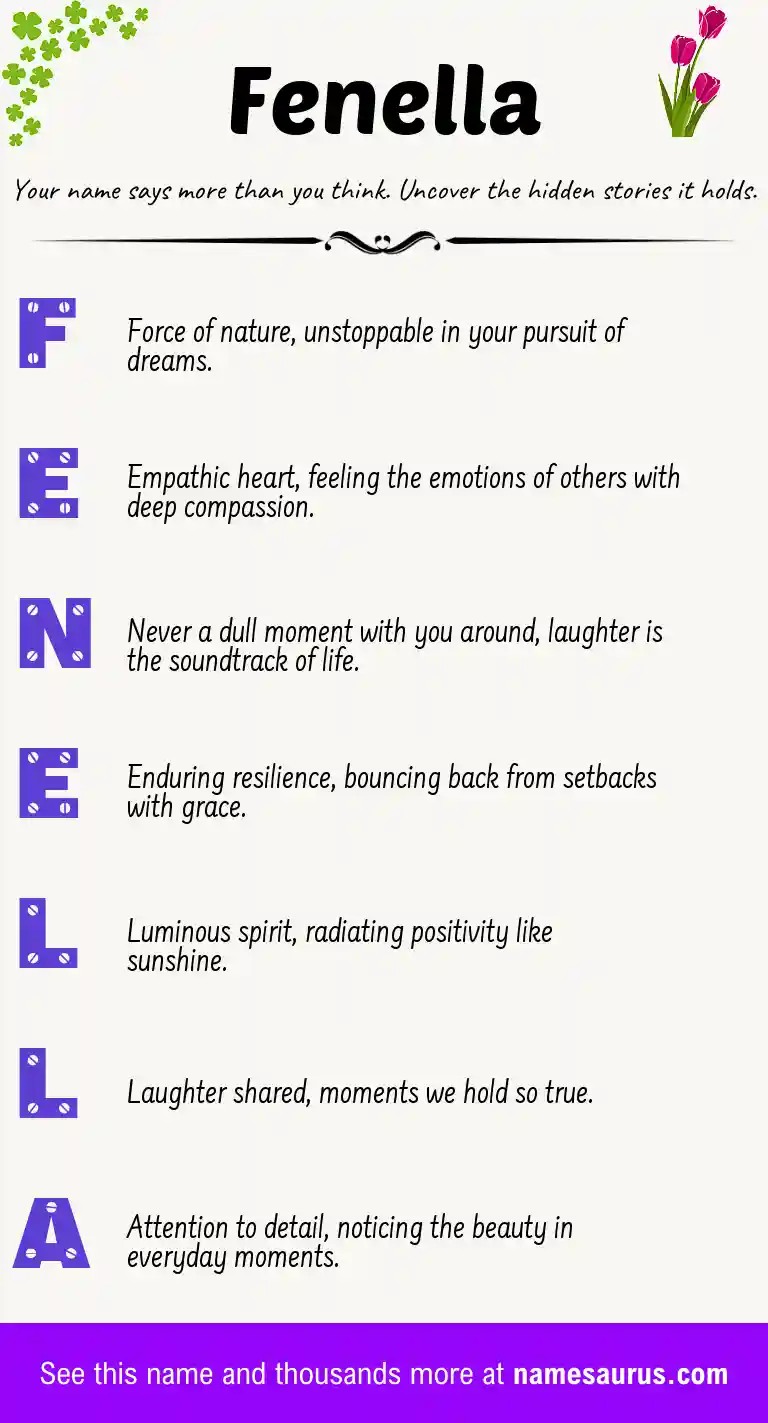Acrostic poem about Fenella.