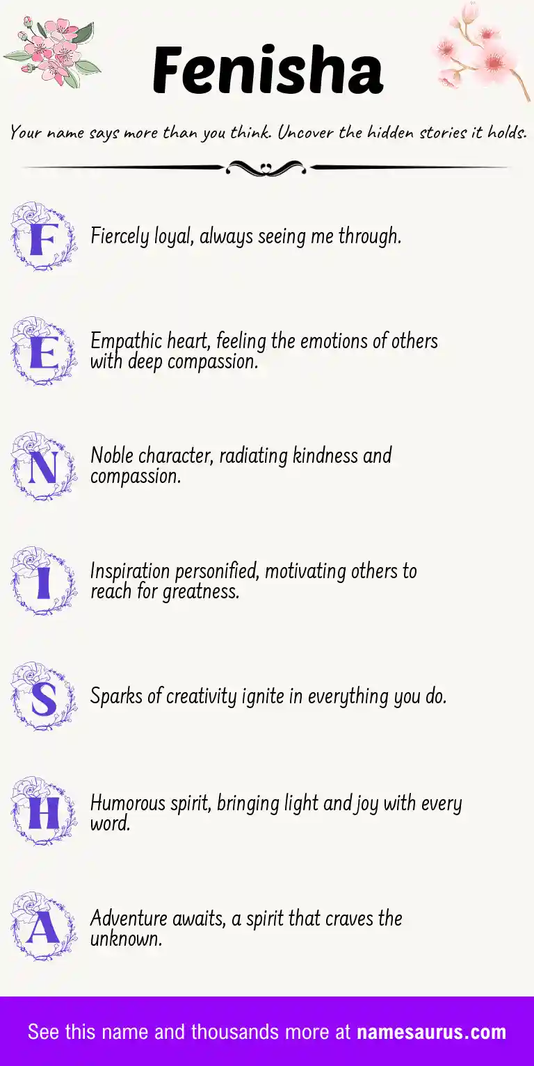 Acrostic poem about Fenisha.
