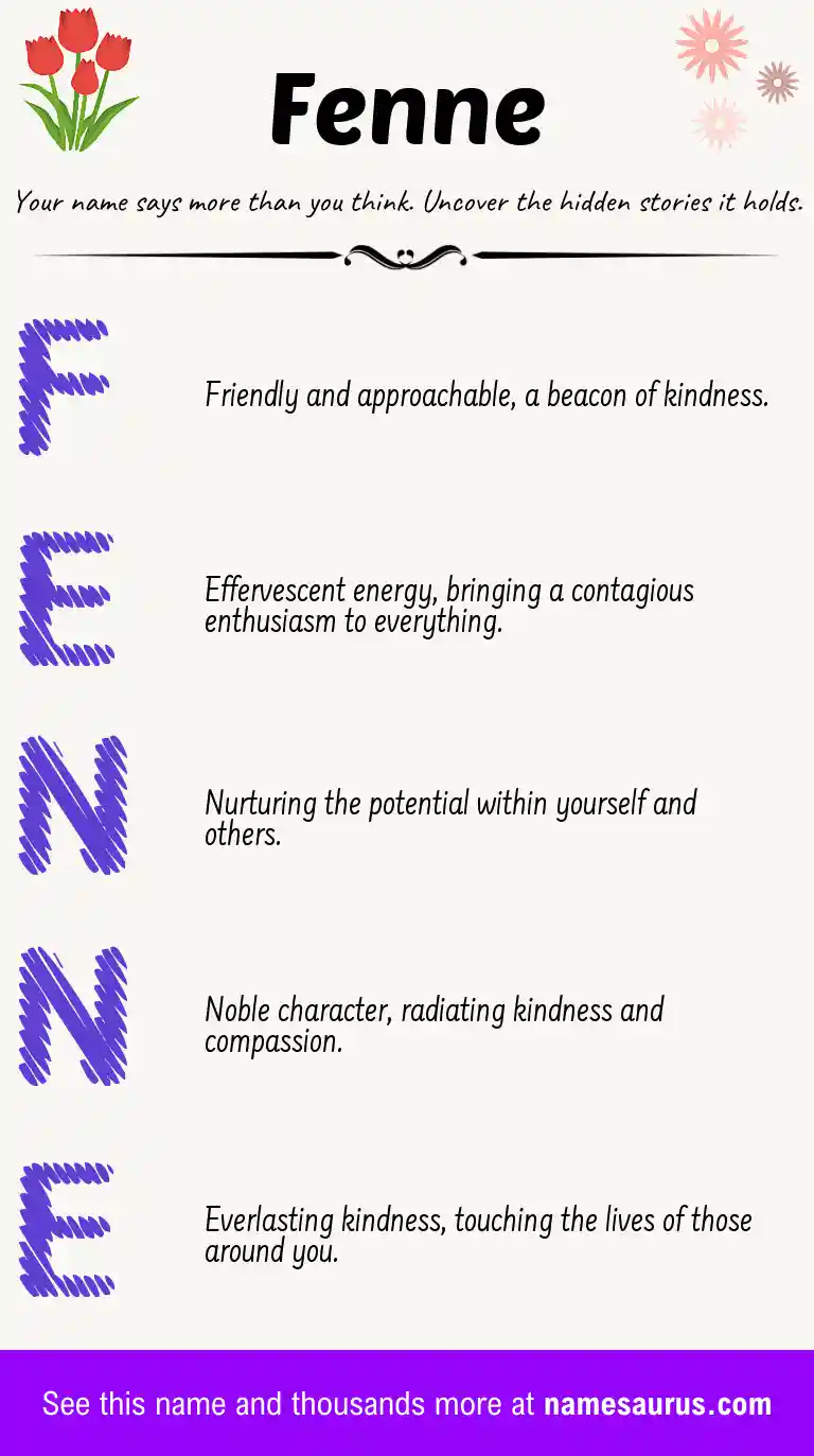 Acrostic poem about Fenne.
