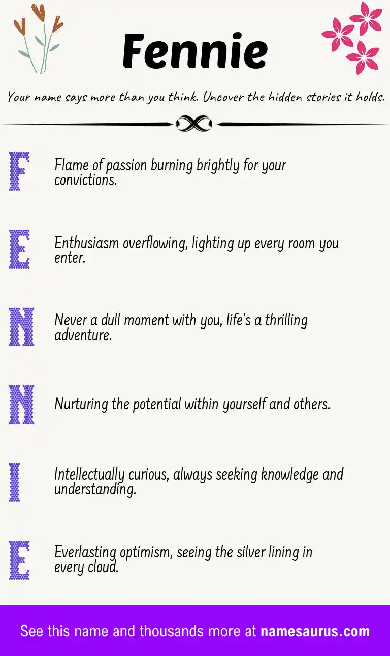 Acrostic poem about Fennie.