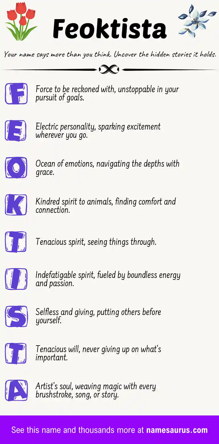 Acrostic poem about Feoktista.