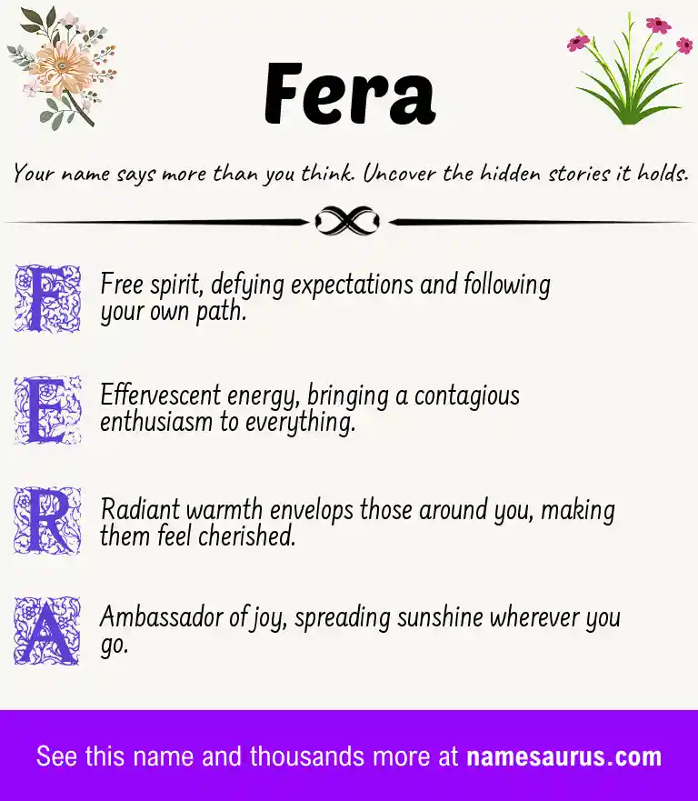 Acrostic poem about Fera.