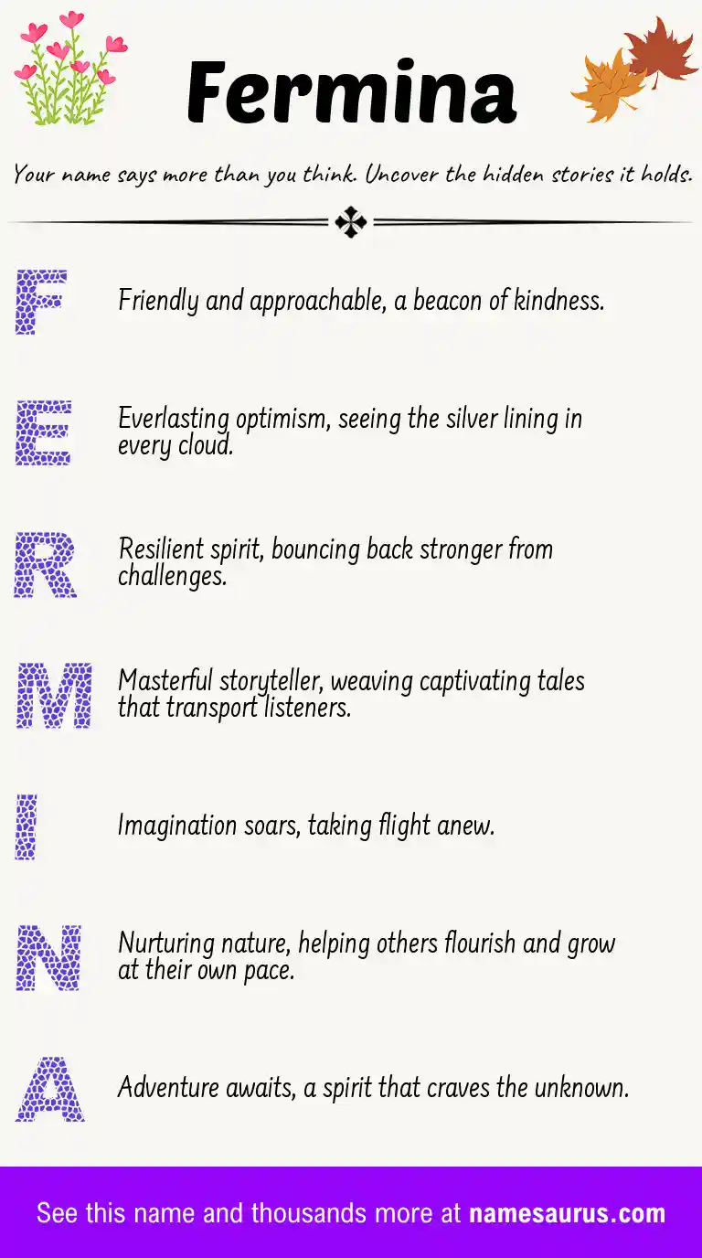Acrostic poem about Fermina.