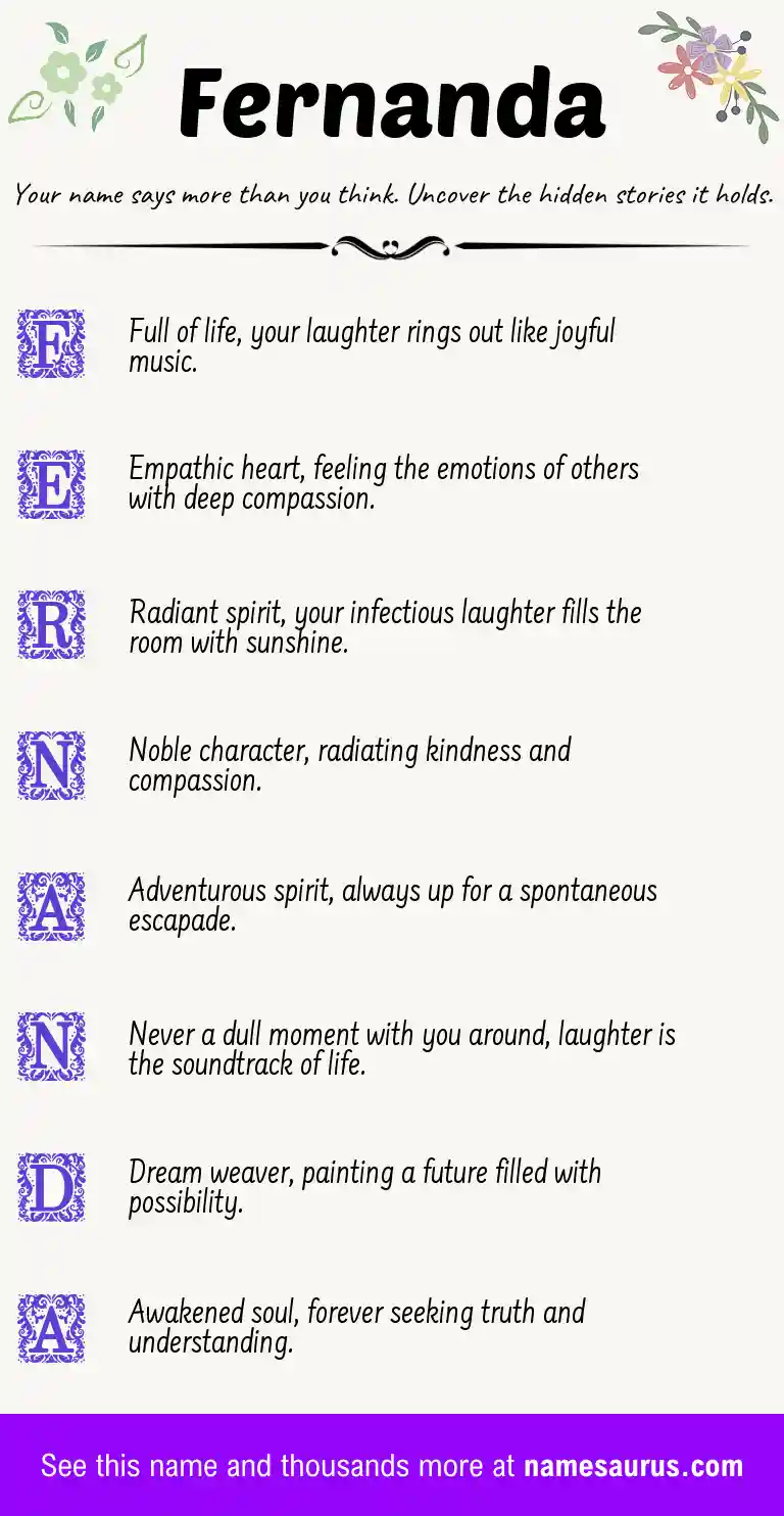 Acrostic poem about Fernanda.