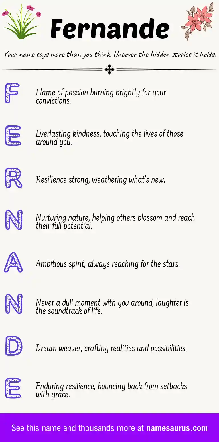 Acrostic poem about Fernande.