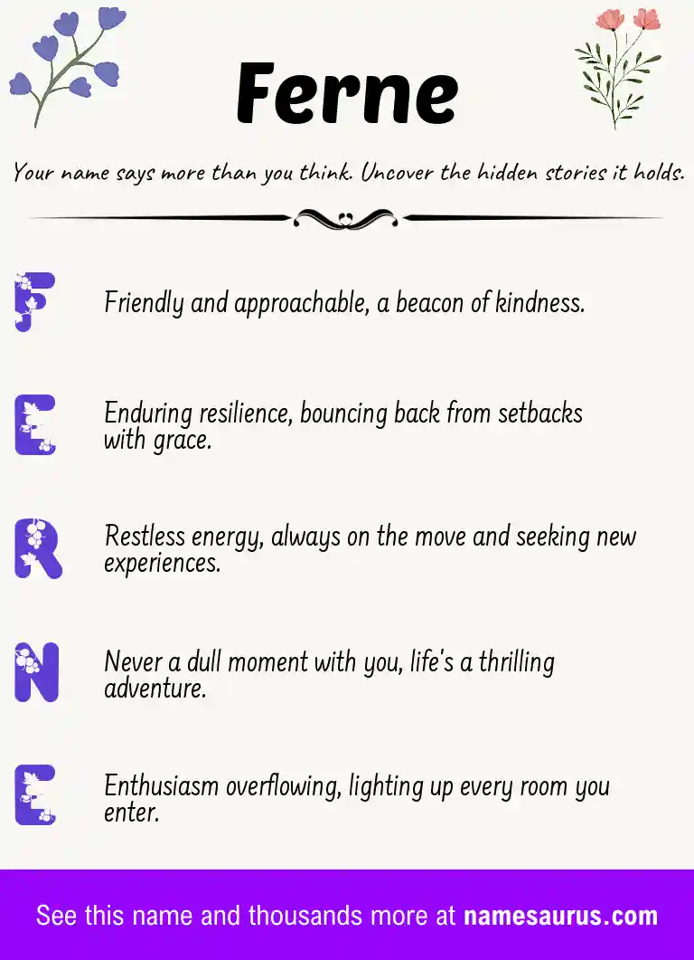 Acrostic poem about Ferne.