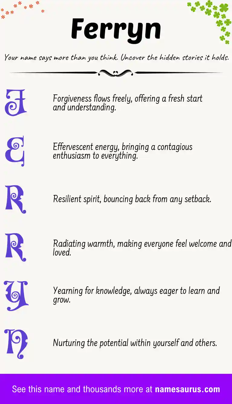 Acrostic poem about Ferryn.