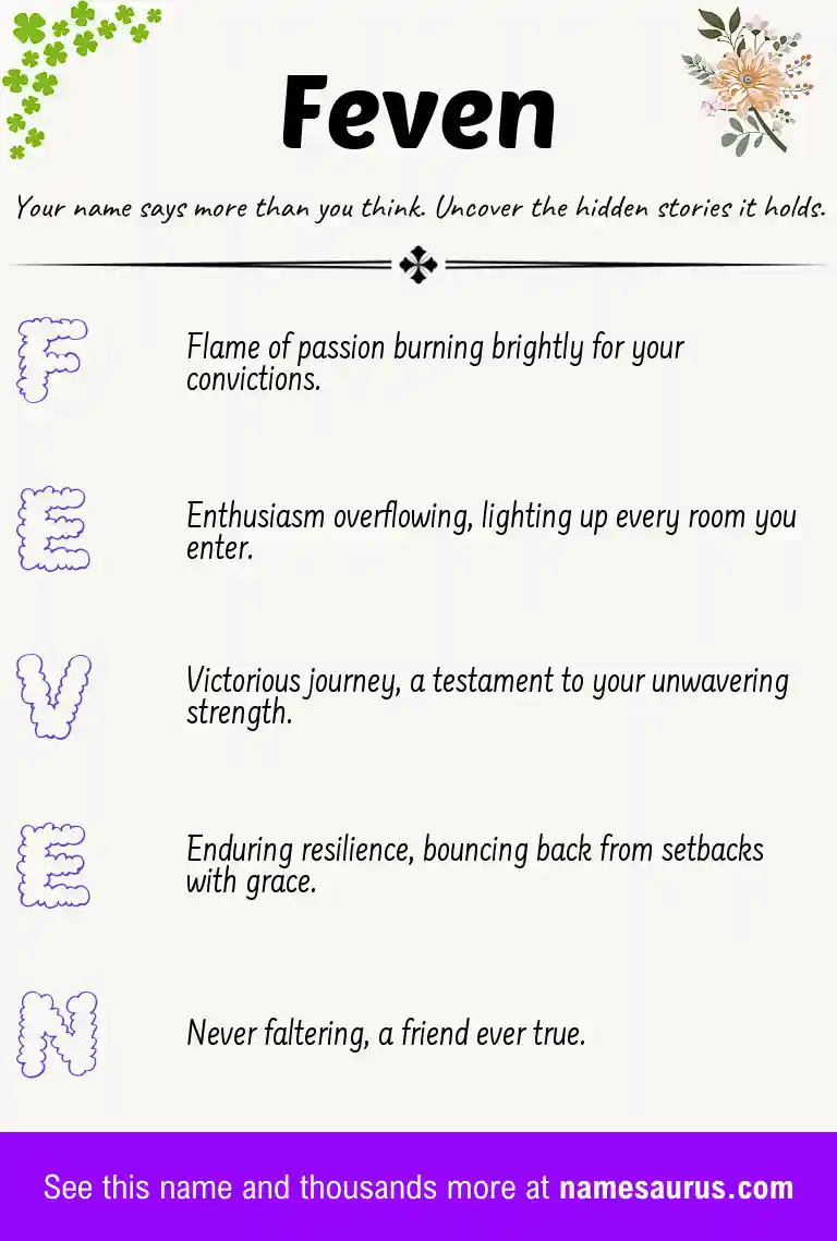 Acrostic poem about Feven.