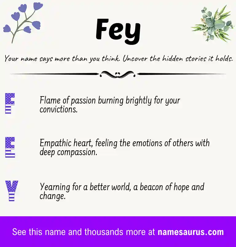 Acrostic poem about Fey.