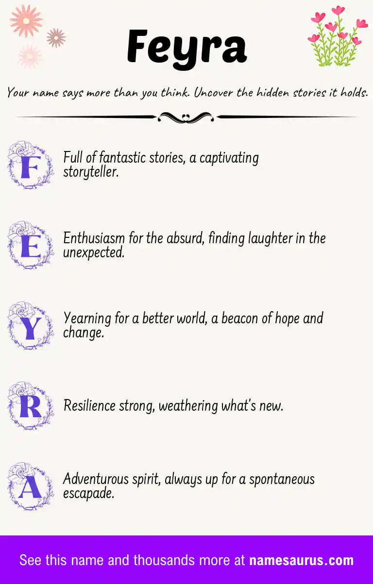 Acrostic poem about Feyra.