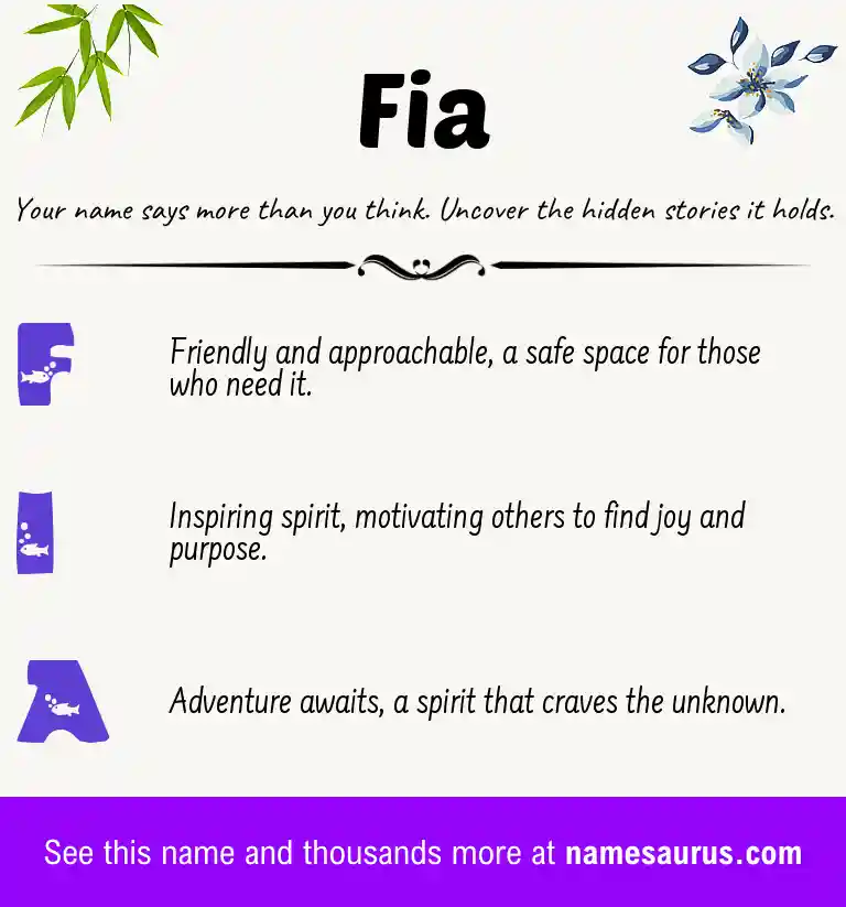 Acrostic poem about Fia.