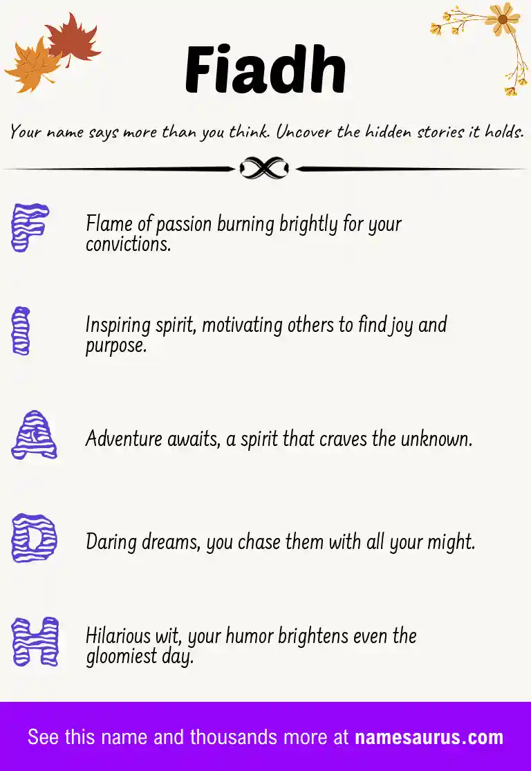 Acrostic poem about Fiadh.