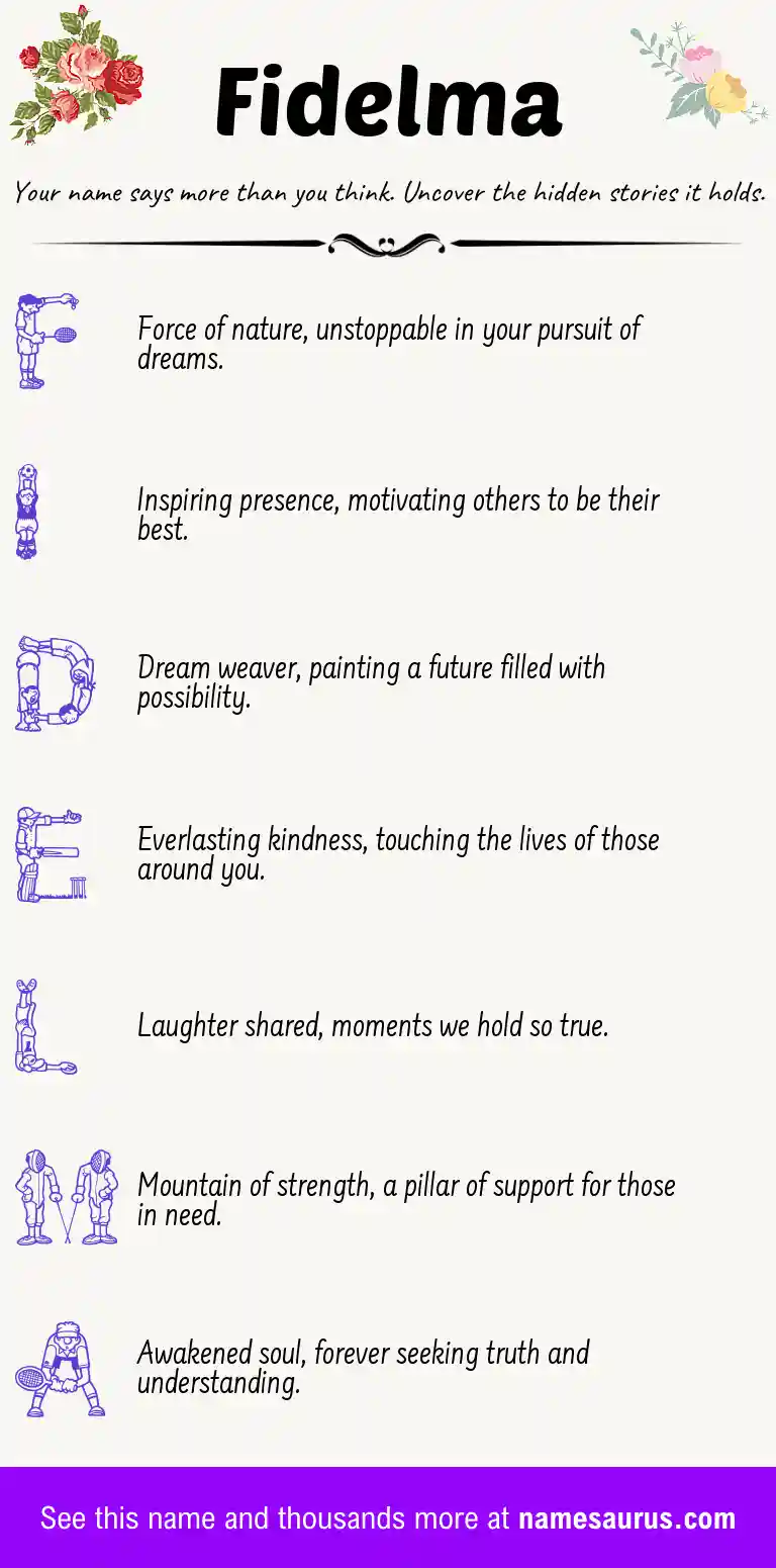 Acrostic poem about Fidelma.