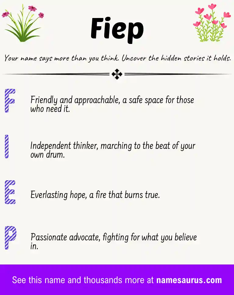 Acrostic poem about Fiep.