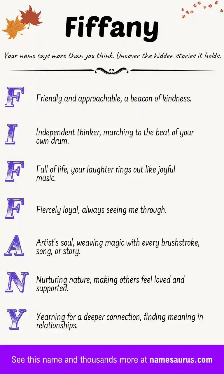 Acrostic poem about Fiffany.