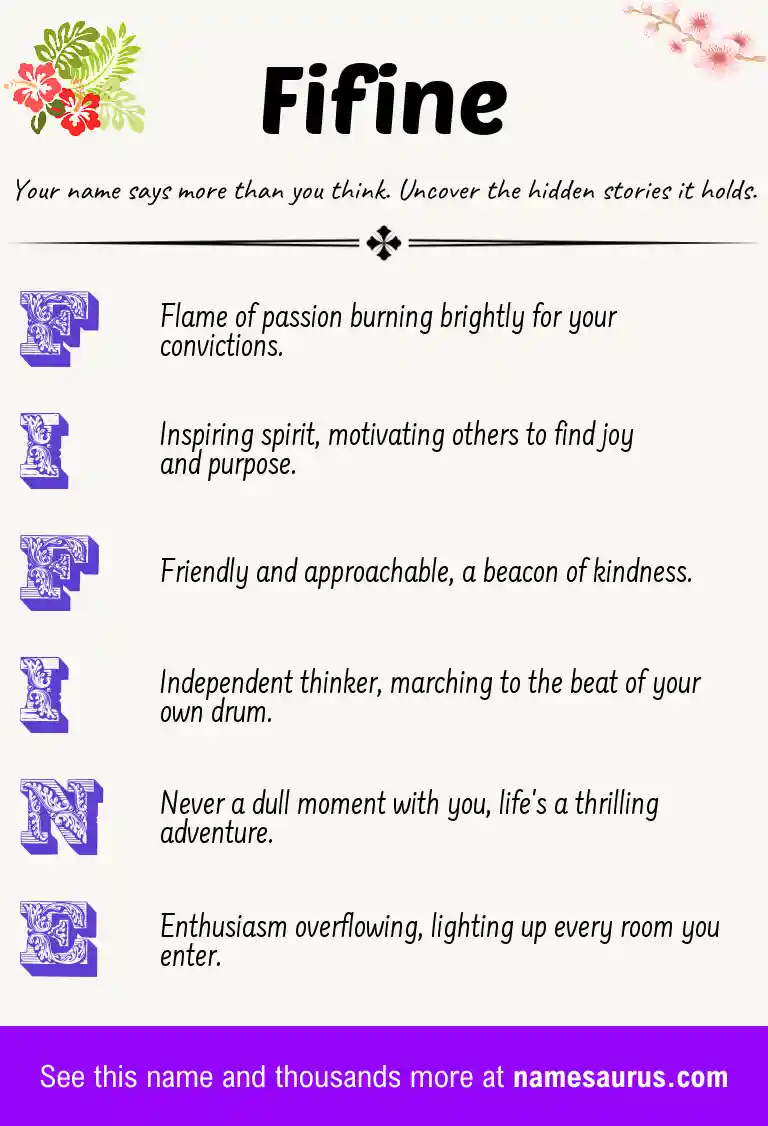 Acrostic poem about Fifine.