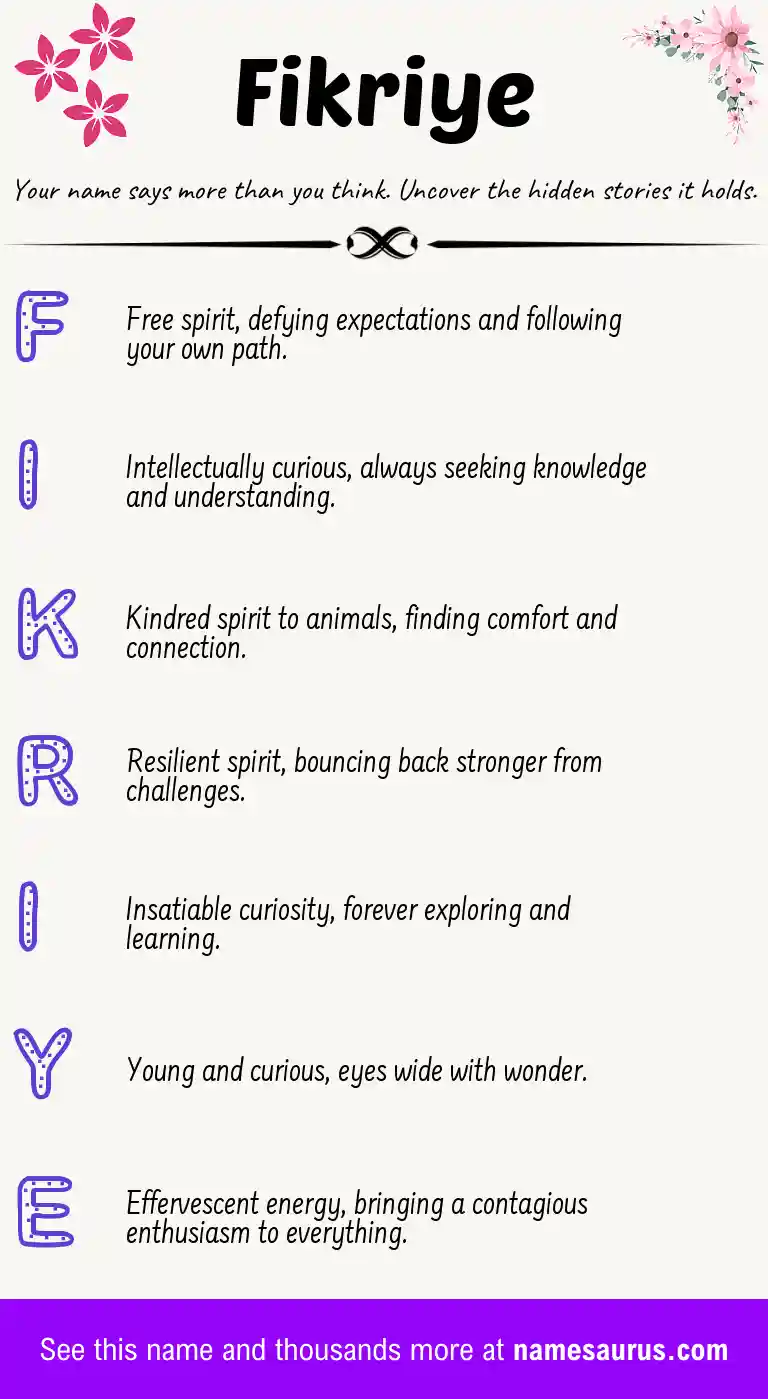 Acrostic poem about Fikriye.