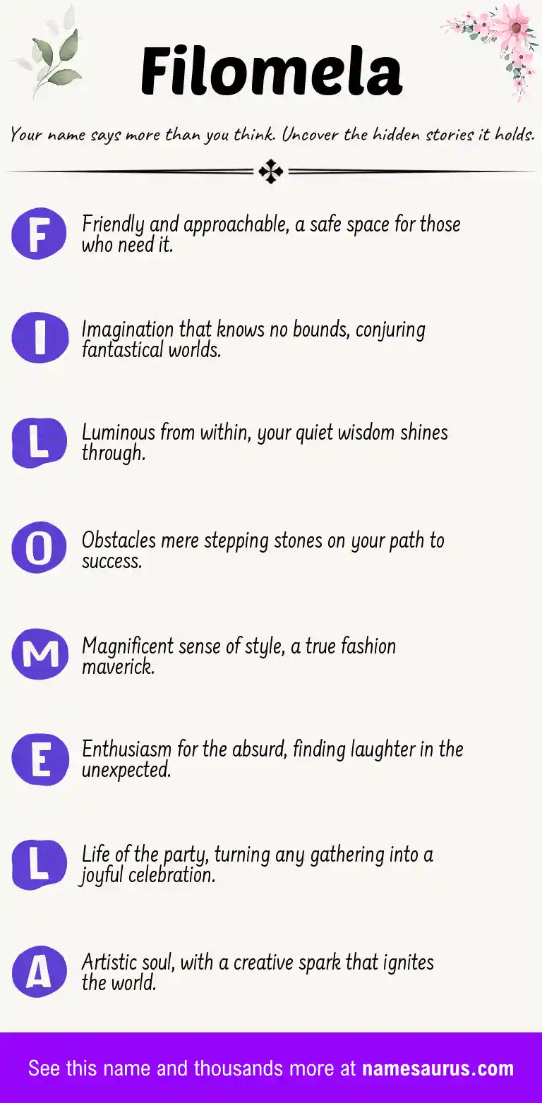 Acrostic poem about Filomela.