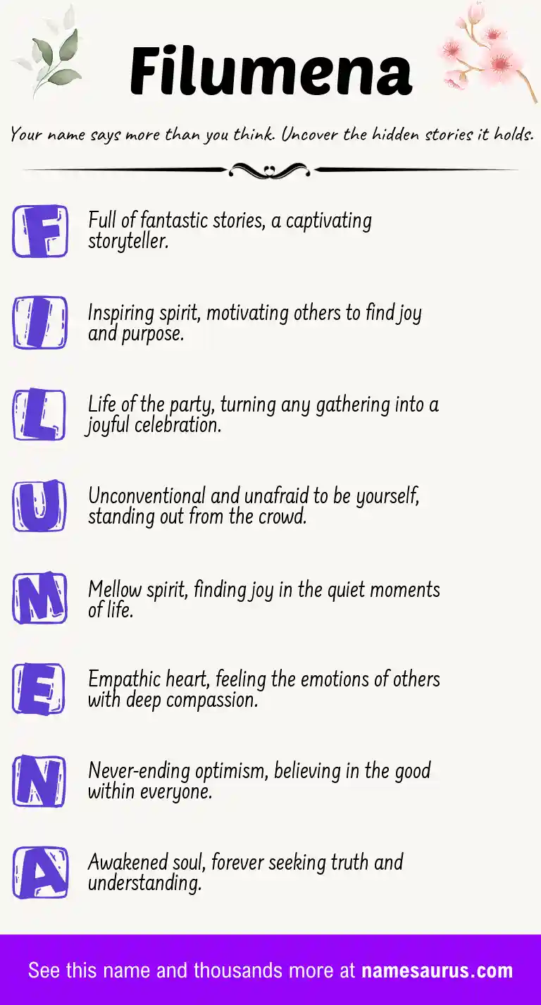 Acrostic poem about Filumena.