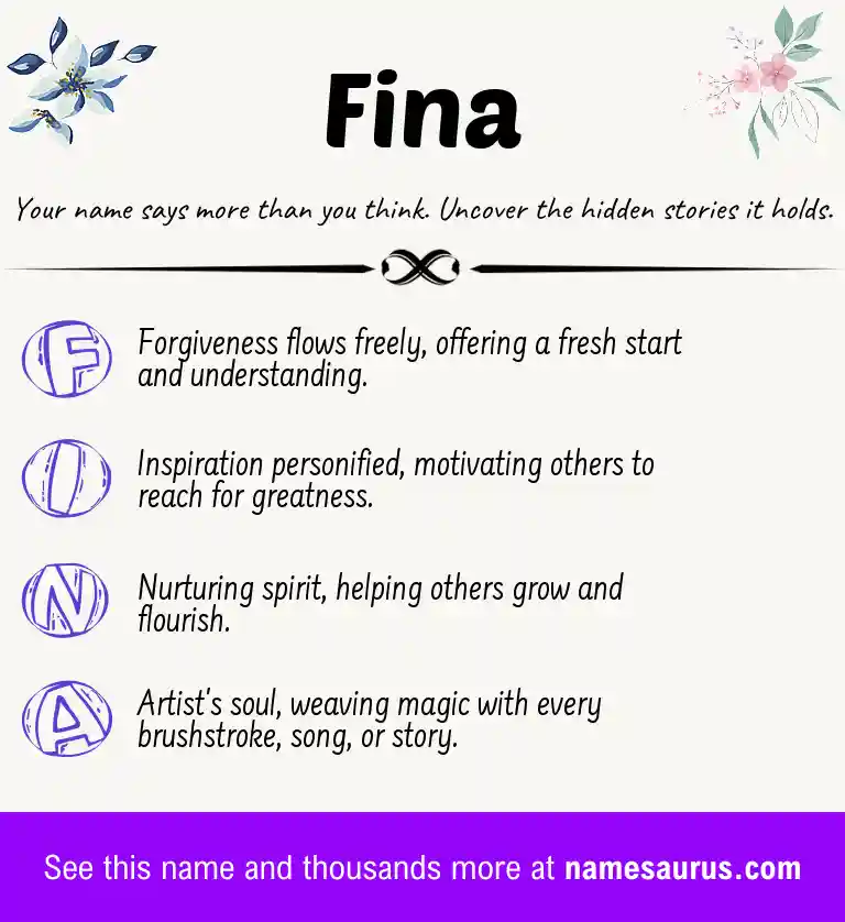 Acrostic poem about Fina.
