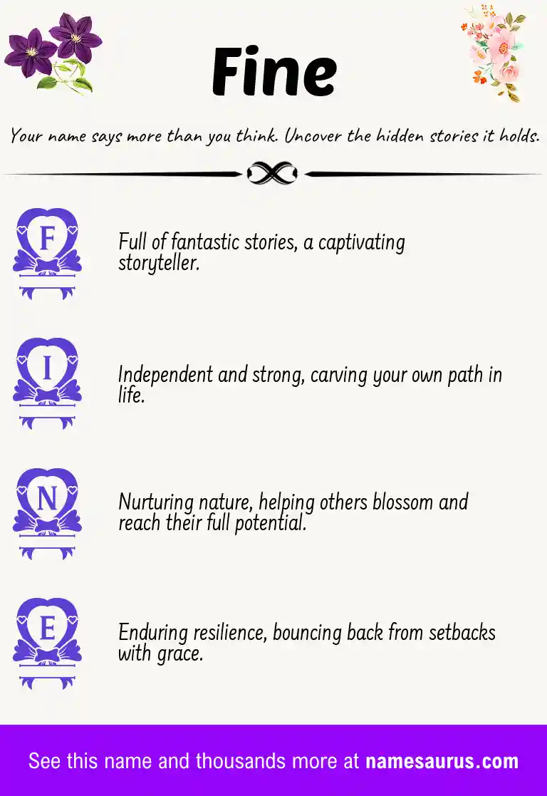 Acrostic poem about Fine.