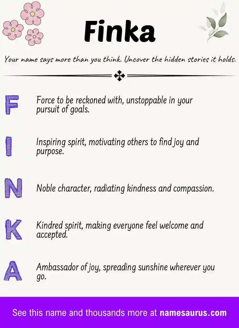 Acrostic poem about Finka.