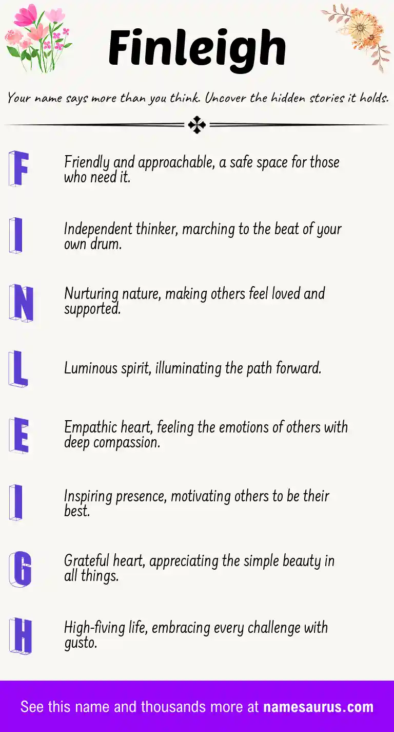 Acrostic poem about Finleigh.