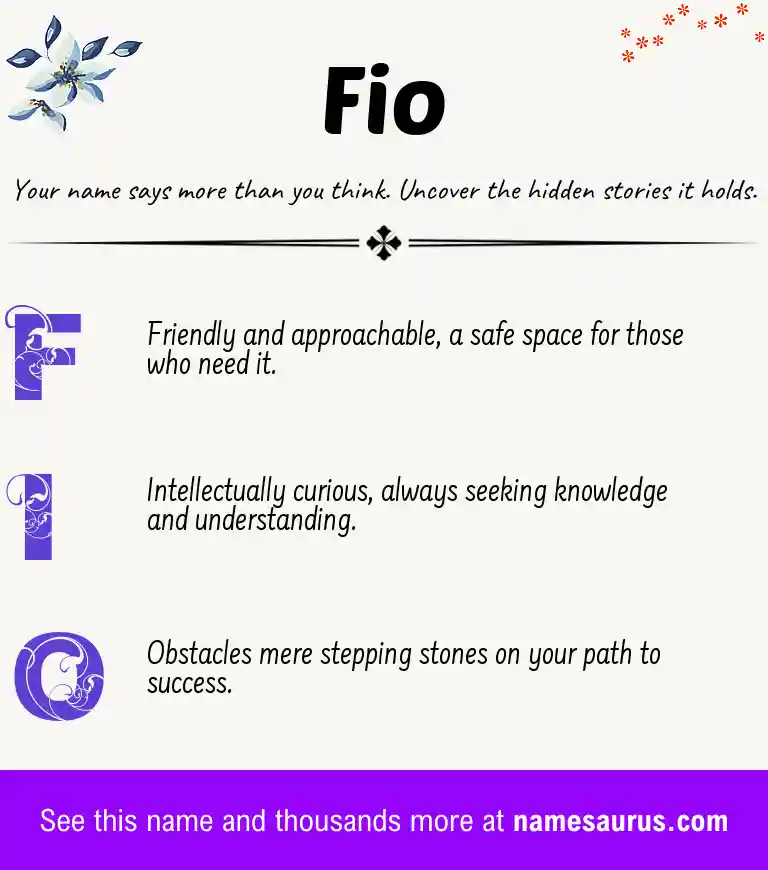 Acrostic poem about Fio.