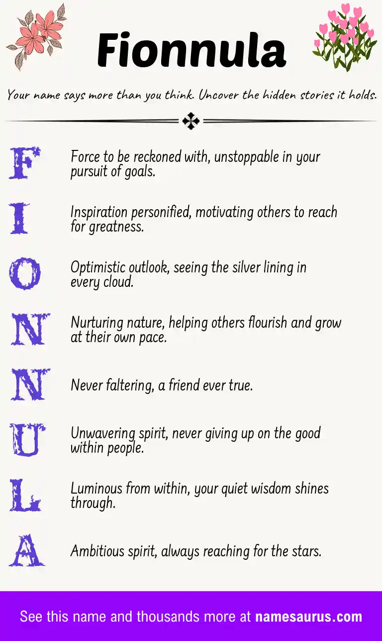Acrostic poem about Fionnula.