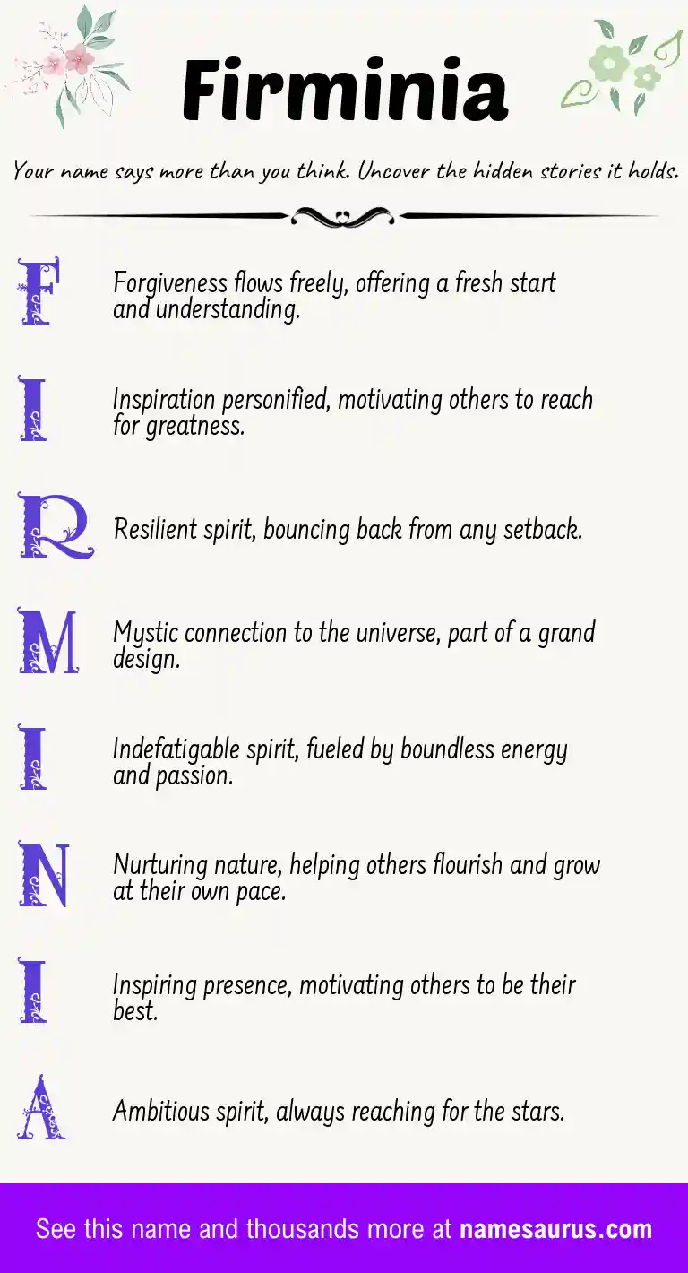 Acrostic poem about Firminia.