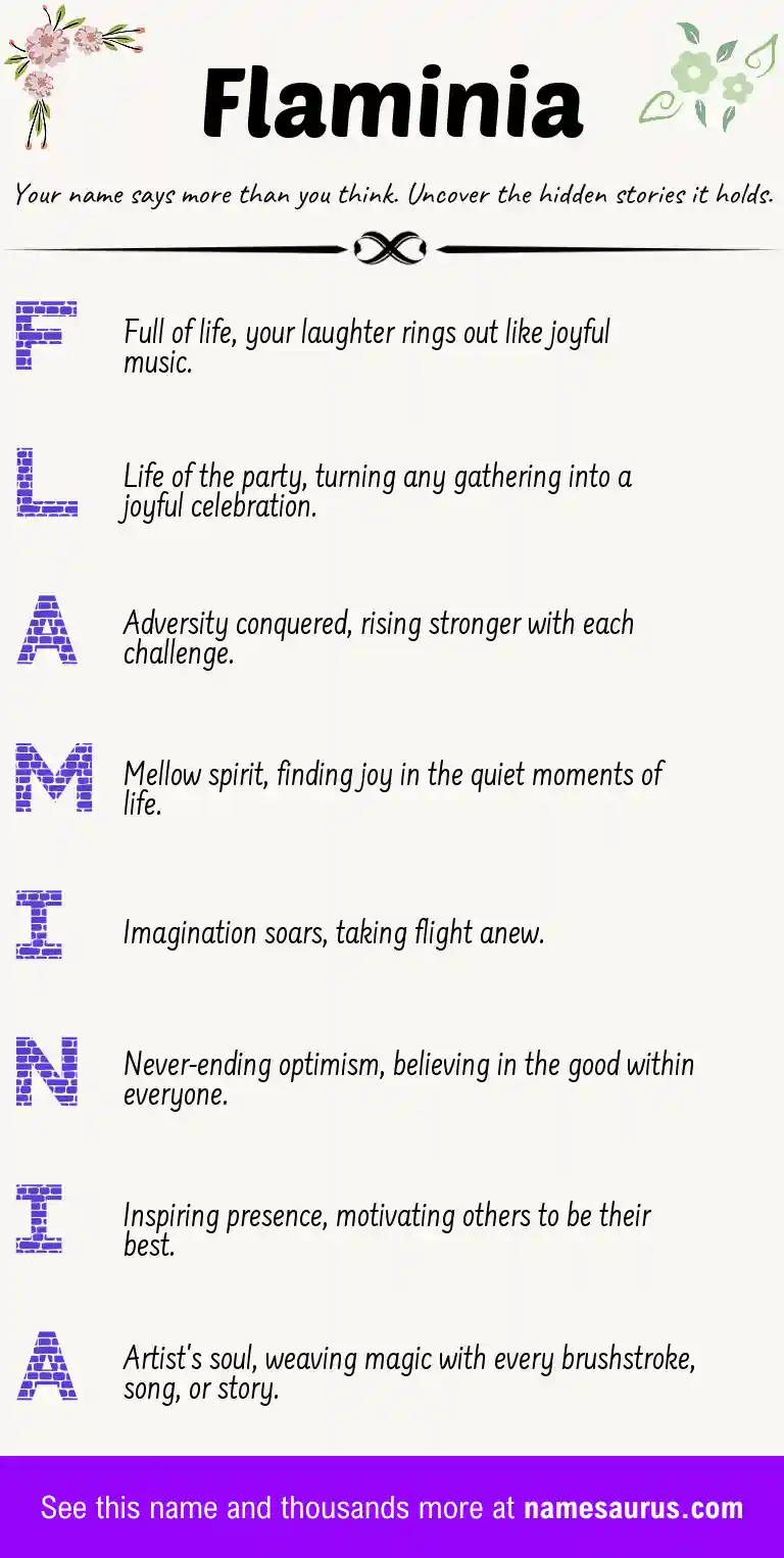 Acrostic poem about Flaminia.