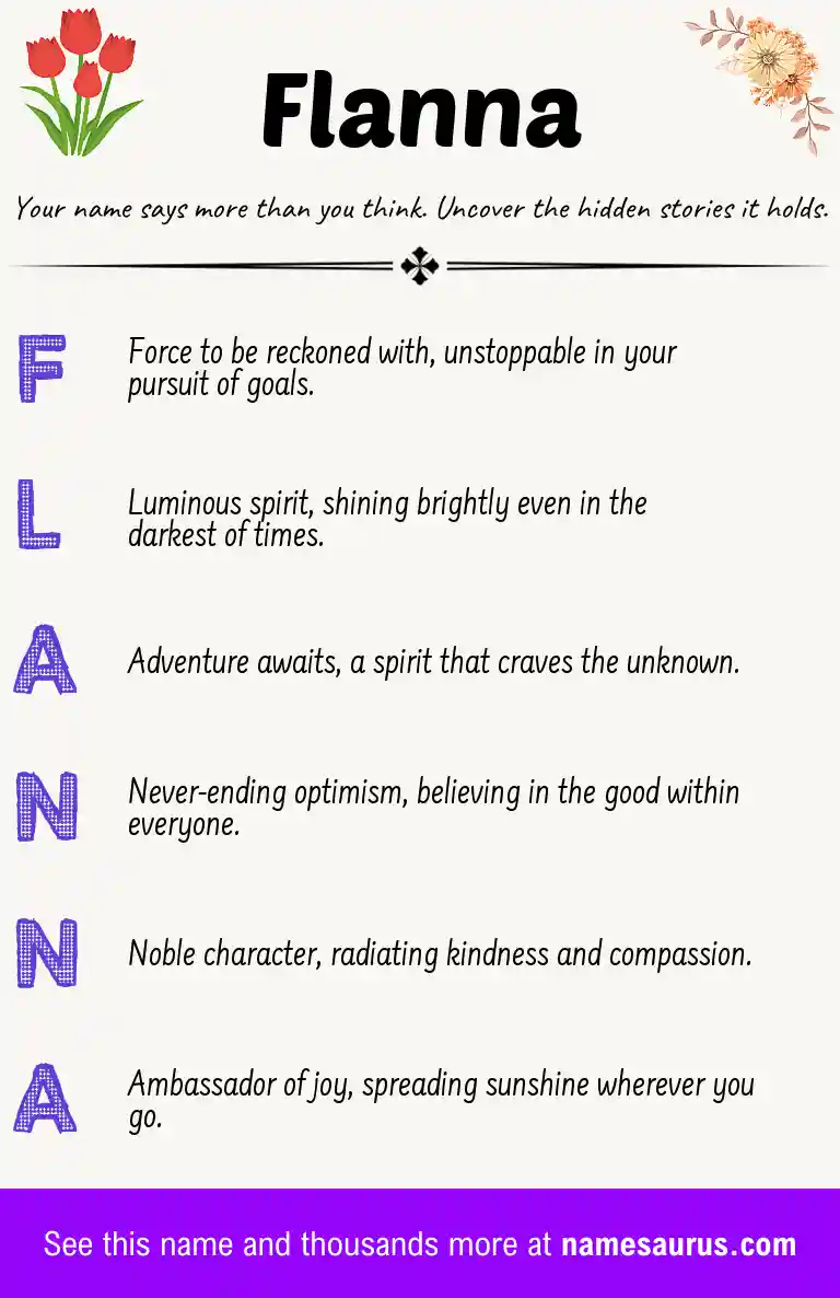 Acrostic poem about Flanna.